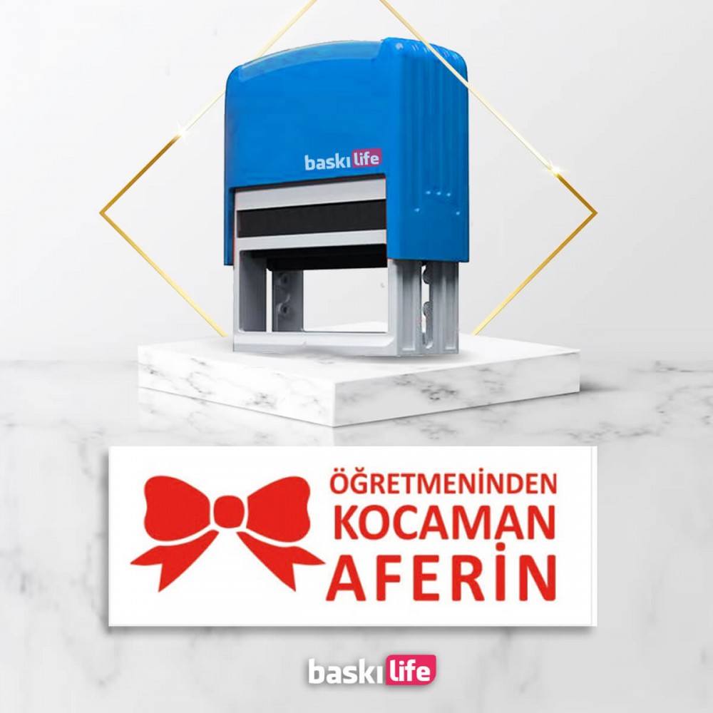 Öğretmen Otomatik Kitap Mührü Kitap Damgası Kişiye Özel Kaşe 