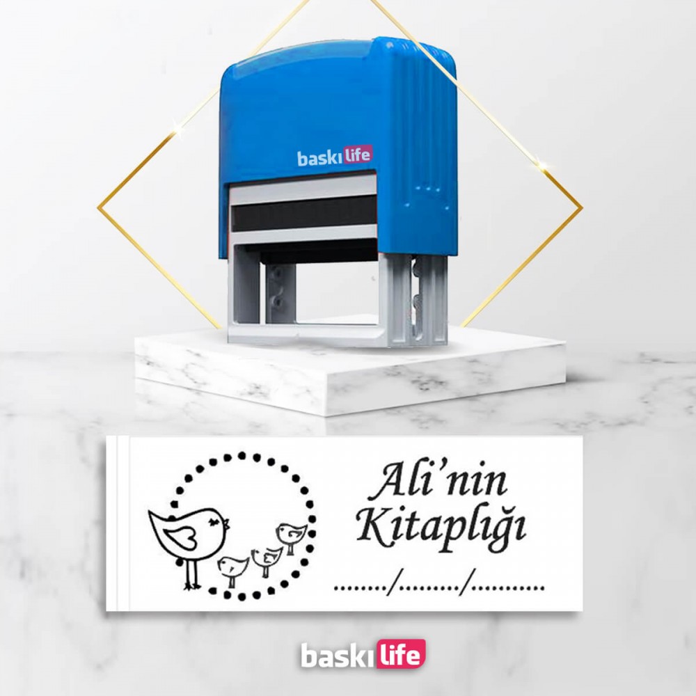 Kuş Civciv Otomatik Kitap Mührü Kitap Damgası Kişiye Özel Kaşe 