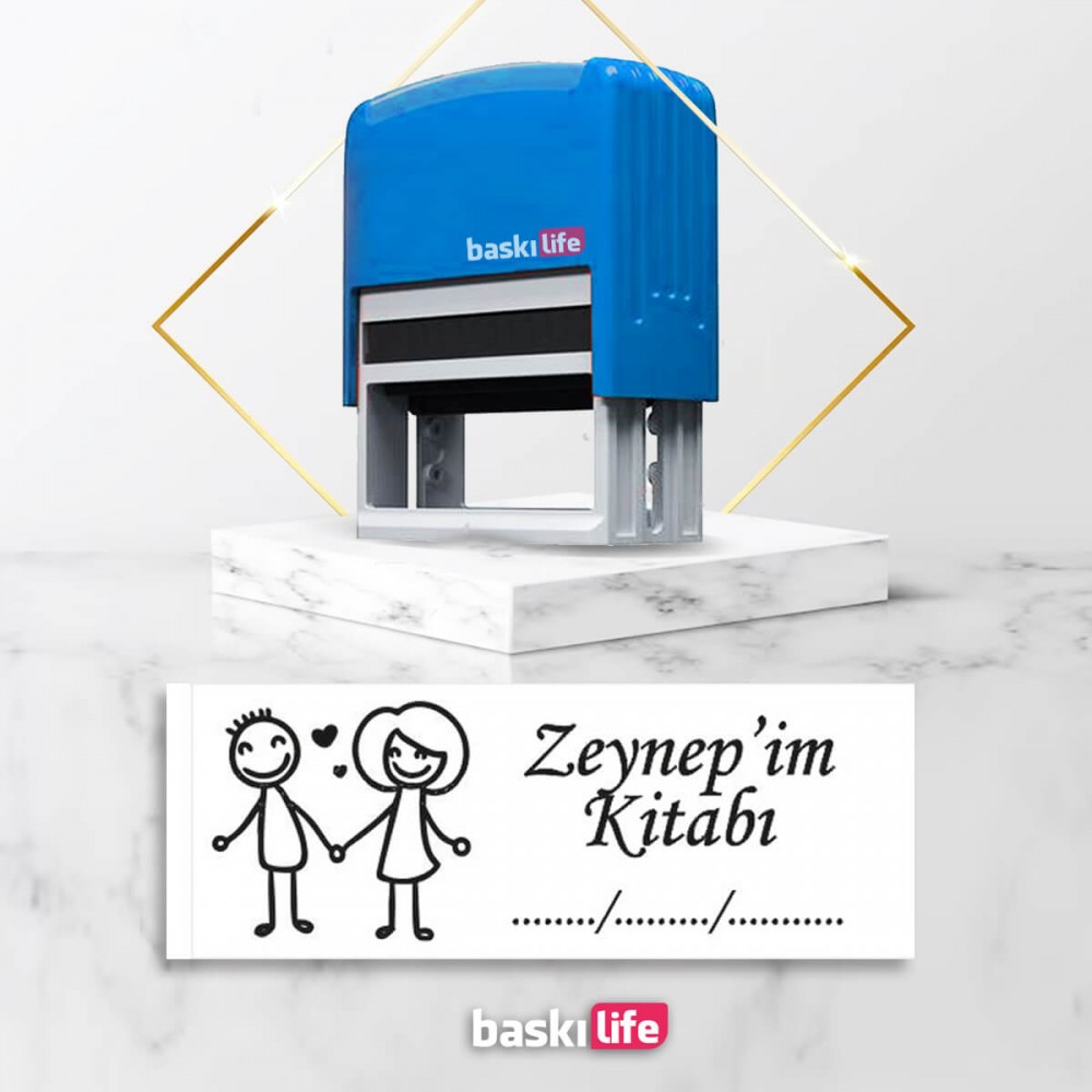 Sevgili Otomatik Kitap Mührü Kitap Damgası Kişiye Özel Kaşe 