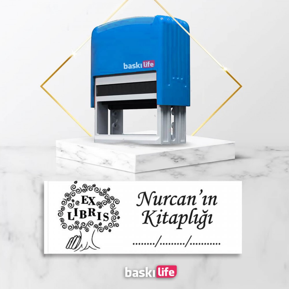 Ağaç Otomatik Kitap Mührü Kitap Damgası Kişiye Özel Kaşe  Ağaç Otomatik Kitap Mührü Kitap Damgası Kişiye Özel Kaşe
