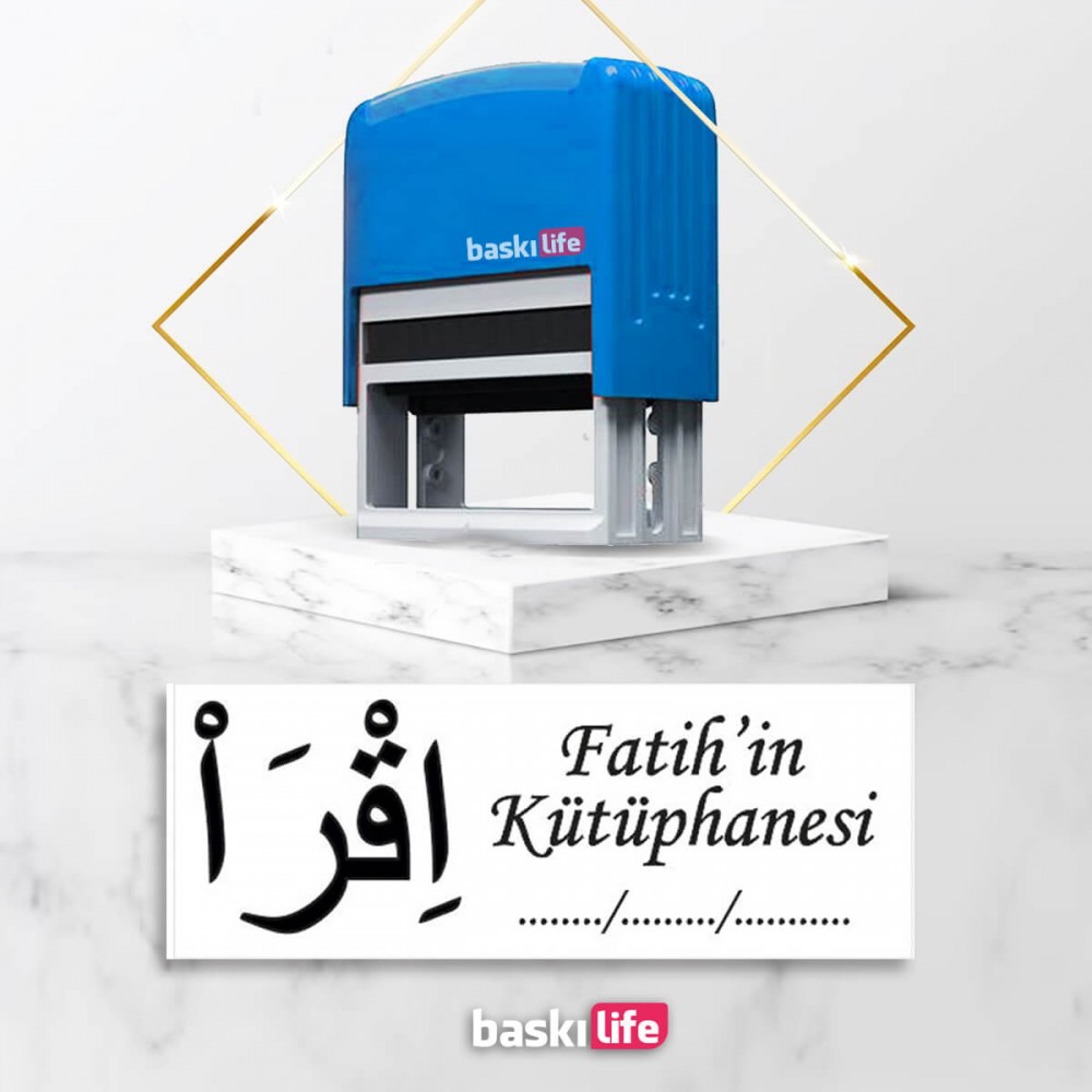 İkra Otomatik Kitap Mührü Kitap Damgası Kişiye Özel Kaşe 