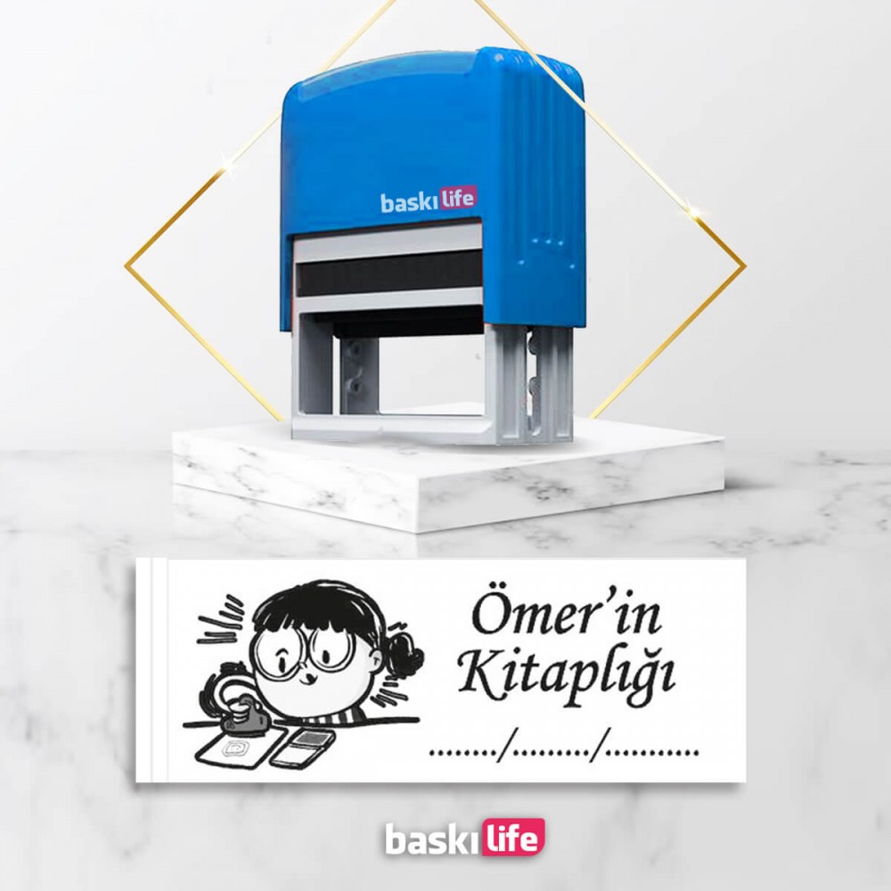 Kız Çocuk Otomatik Kitap Mührü Kitap Damgası Kişiye Özel Kaşe 