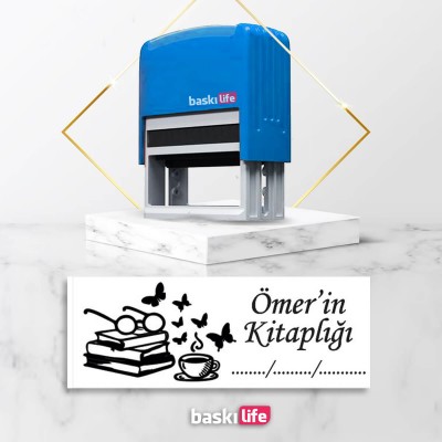 Kelebek Gözlük Otomatik Kitap Mührü Kitap Damgası Kişiye Özel Kaşe