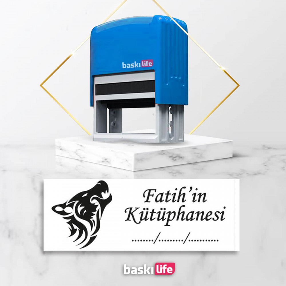 Kurt Otomatik Kitap Mührü Kitap Damgası Kişiye Özel Kaşe 