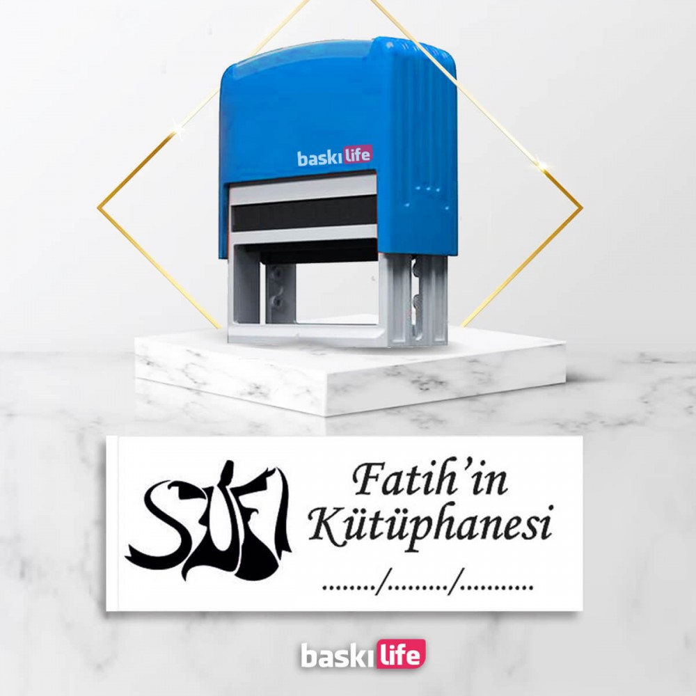 Sufi Otomatik Kitap Mührü Kitap Damgası Kişiye Özel Kaşe 