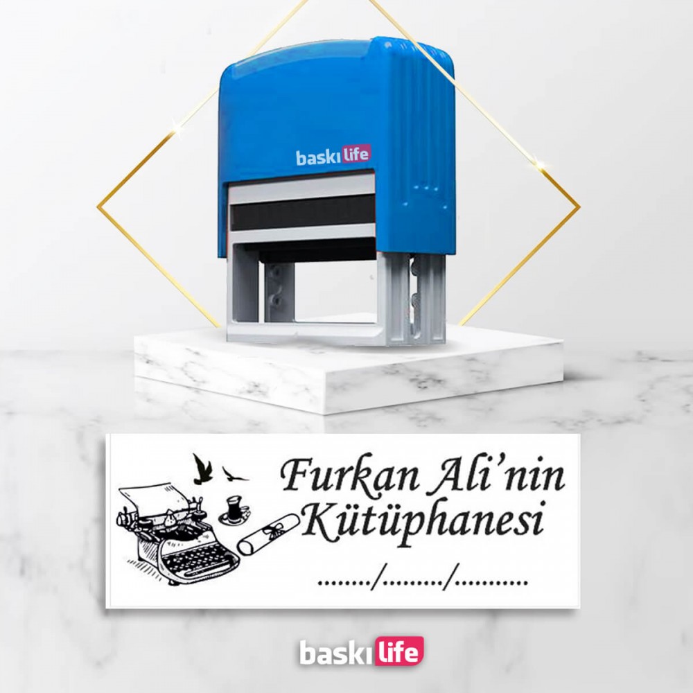 Daktilo Otomatik Kitap Mührü Kitap Damgası Kişiye Özel Kaşe  Daktilo Otomatik Kitap Mührü Kitap Damgası Kişiye Özel Kaşe