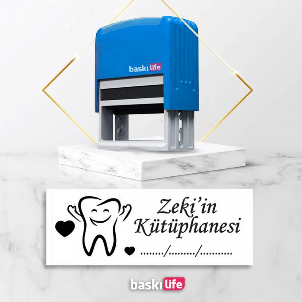 Diş Otomatik Kitap Mührü Kitap Damgası Kişiye Özel Kaşe 