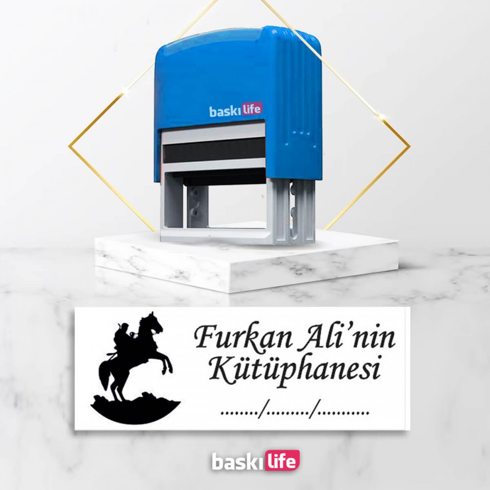 At Otomatik Kitap Mührü Kitap Damgası Kişiye Özel Kaşe 