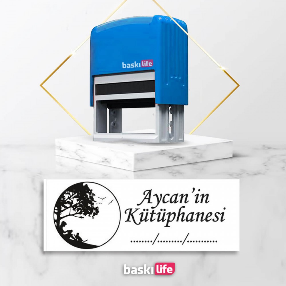 Ağaç Otomatik Kitap Mührü Kitap Damgası Kişiye Özel Kaşe  Ağaç Otomatik Kitap Mührü Kitap Damgası Kişiye Özel Kaşe