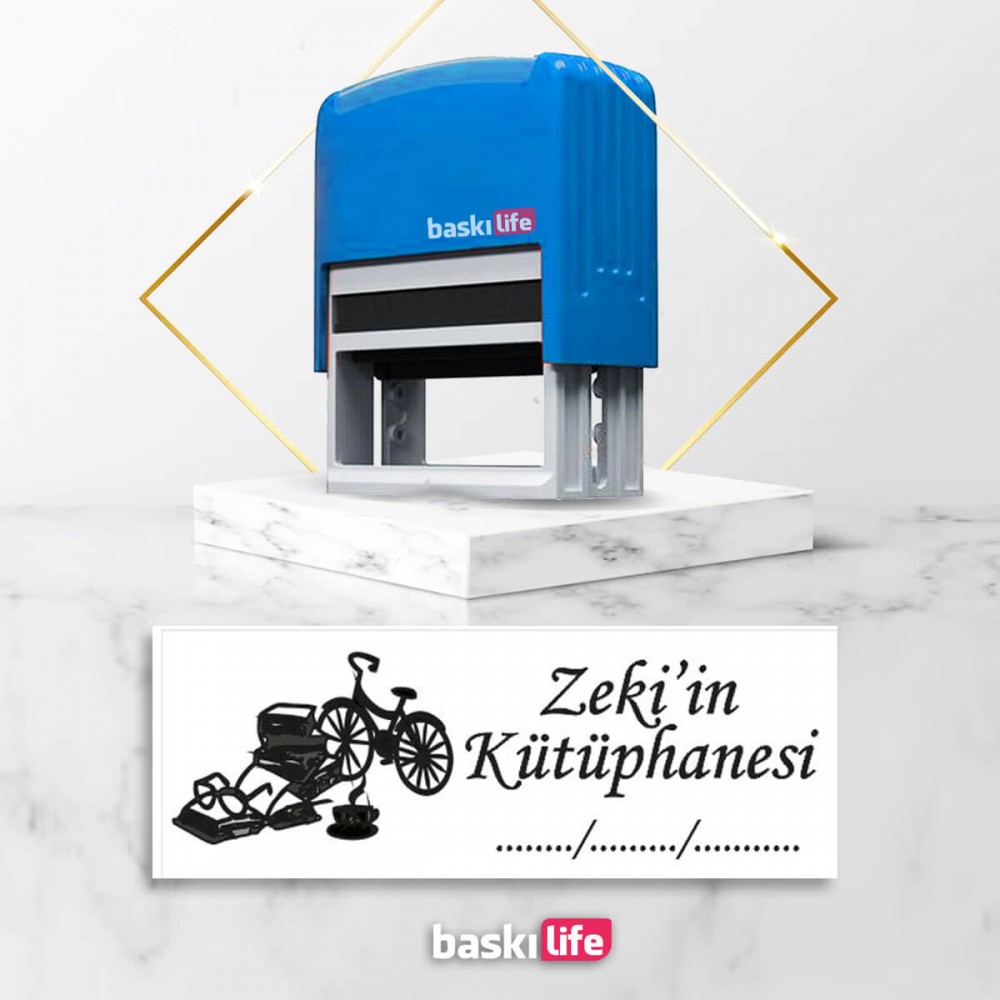 Bisiklet Otomatik Kitap Mührü Kitap Damgası Kişiye Özel Kaşe  Bisiklet Otomatik Kitap Mührü Kitap Damgası Kişiye Özel Kaşe