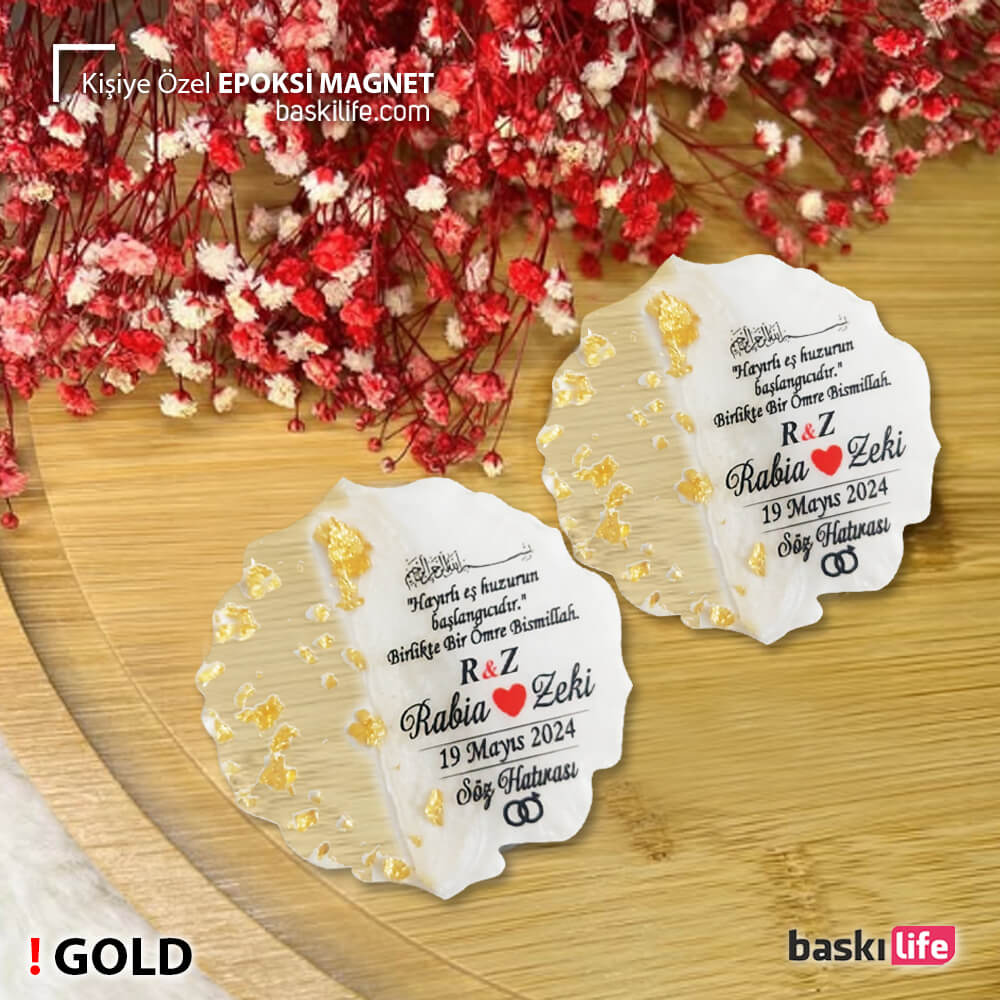 Kişiye Özel Epoksi Magnet Söz, Nişan, Nikah, Kına, Düğün Hediyesi - 23 Adet 