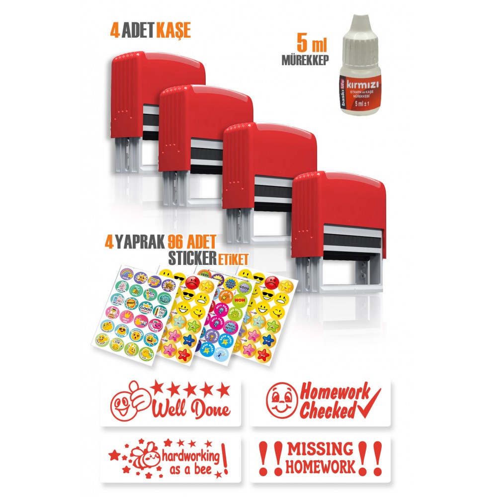 Otomatik Aferin Öğretmen Kaşesi Ekonomik Set İngilizce