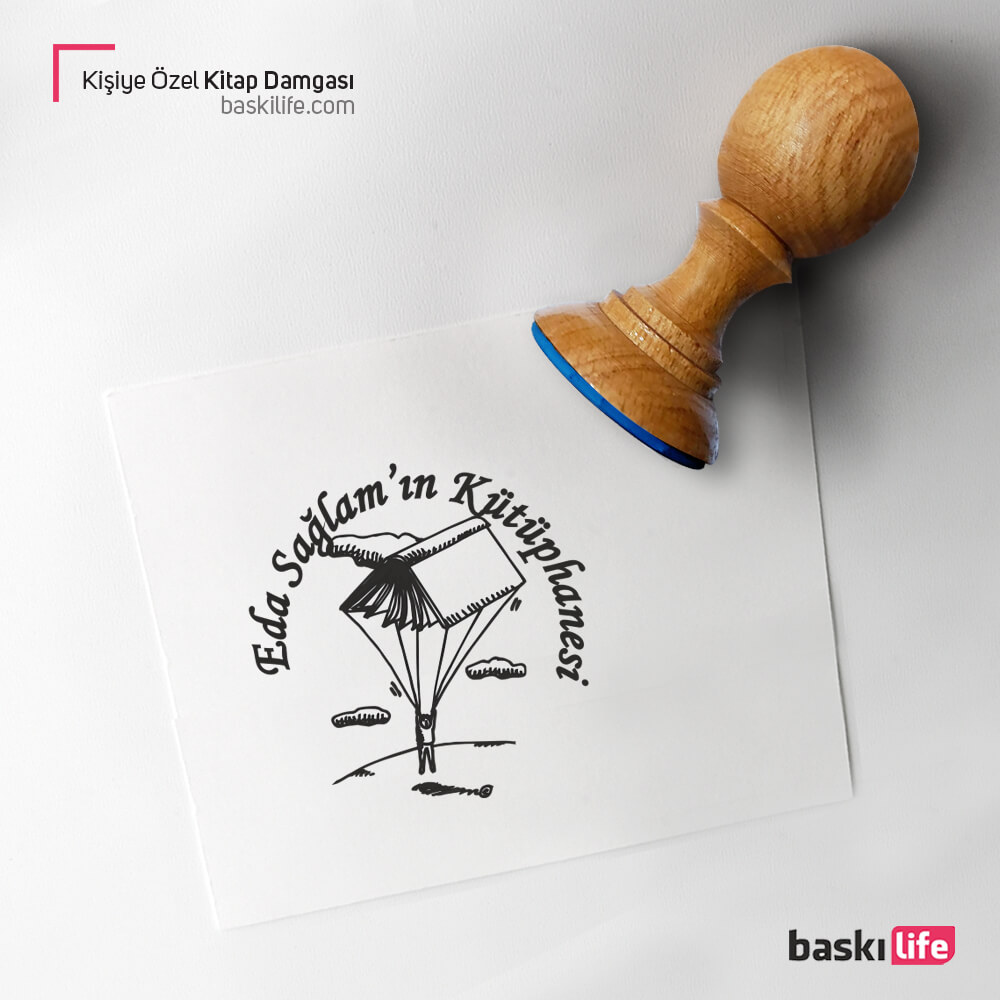 Uçan Kitap Paraşüt Kişiye Özel Kitap Kaşesi, Kitap Damgası, Kitap Mührü Uçan Kitap Paraşüt Kişiye Özel Kitap Kaşesi, Kitap Damgası, Kitap Mührü