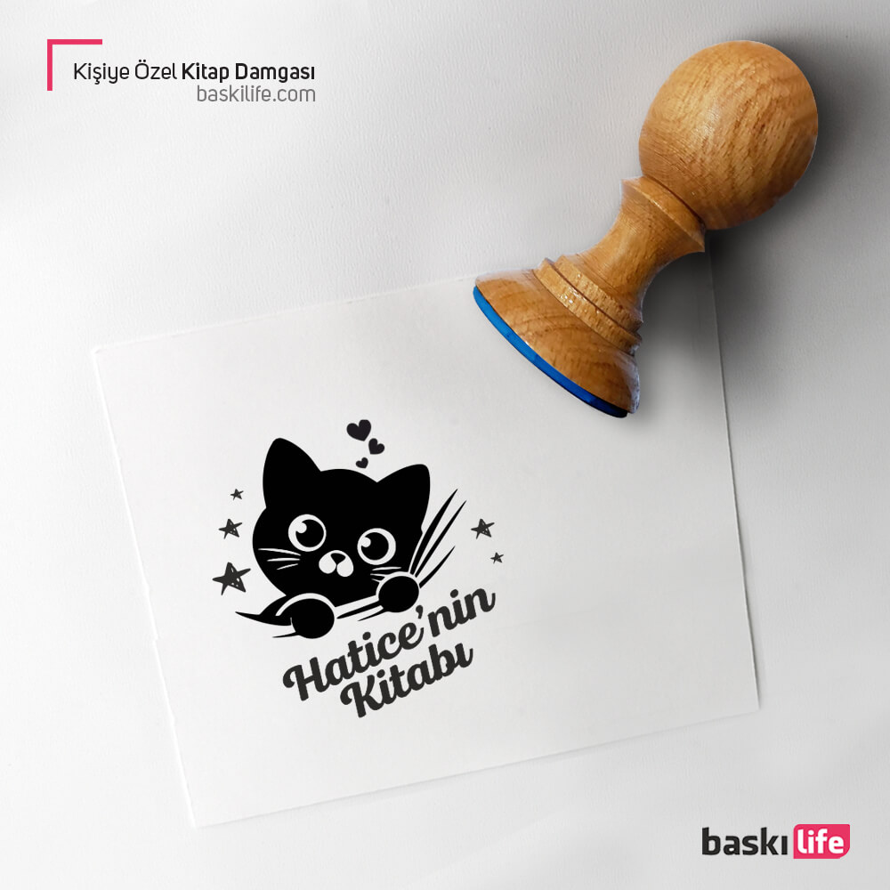 Kedi Kişiye Özel Kitap Kaşesi, Kitap Damgası, Kitap Mührü Kedi Kişiye Özel Kitap Kaşesi, Kitap Damgası, Kitap Mührü