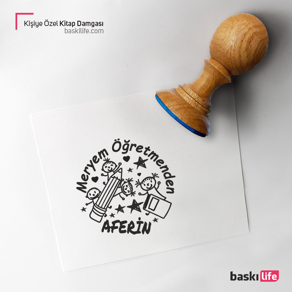 Öğretmen Kaşesi Aferin Kişiye Özel Kitap Kaşesi, Kitap Damgası, Kitap Mührü Öğretmen Kaşesi Aferin Kişiye Özel Kitap Kaşesi, Kitap Damgası, Kitap Mührü