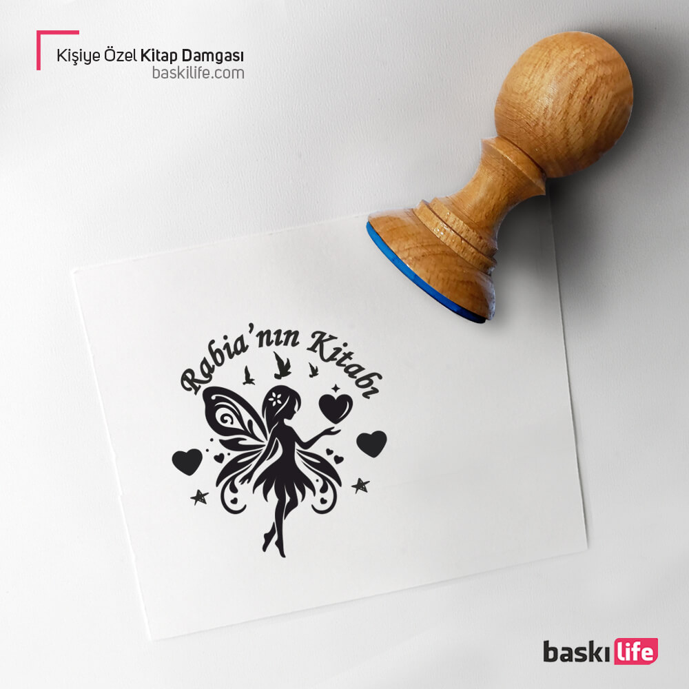 Peri Kız Kişiye Özel Kitap Kaşesi, Kitap Damgası, Kitap Mührü Peri Kız Kişiye Özel Kitap Kaşesi, Kitap Damgası, Kitap Mührü