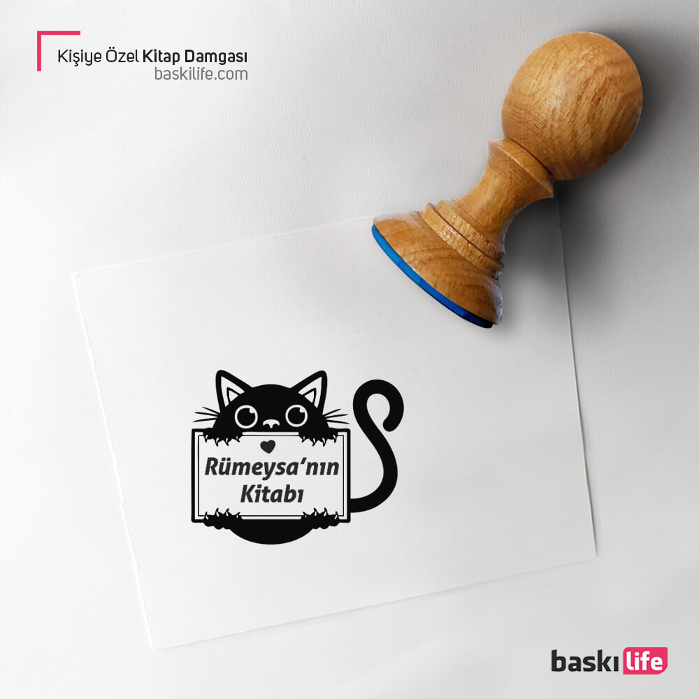 Kedi Kişiye Özel Kitap Kaşesi, Kitap Damgası, Kitap Mührü Kedi Kişiye Özel Kitap Kaşesi, Kitap Damgası, Kitap Mührü