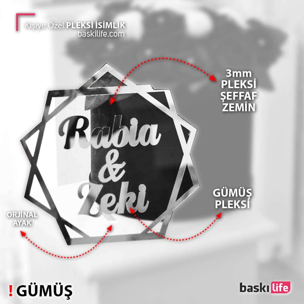 Kişiye Özel Altıgen Masaüstü Pleksi Nişan Düğün Söz İsteme İsimlik GÜMÜŞ Kişiye Özel Altıgen Masaüstü Pleksi Nişan Düğün Söz İsteme İsimlik GÜMÜŞ