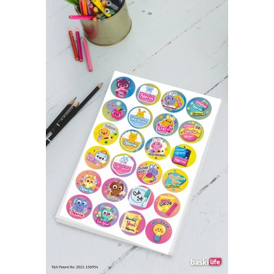 All Star Aferin Ödev Etiket Sticker Öğretmen Aferin Harikasın Etiketleri 210 Adet