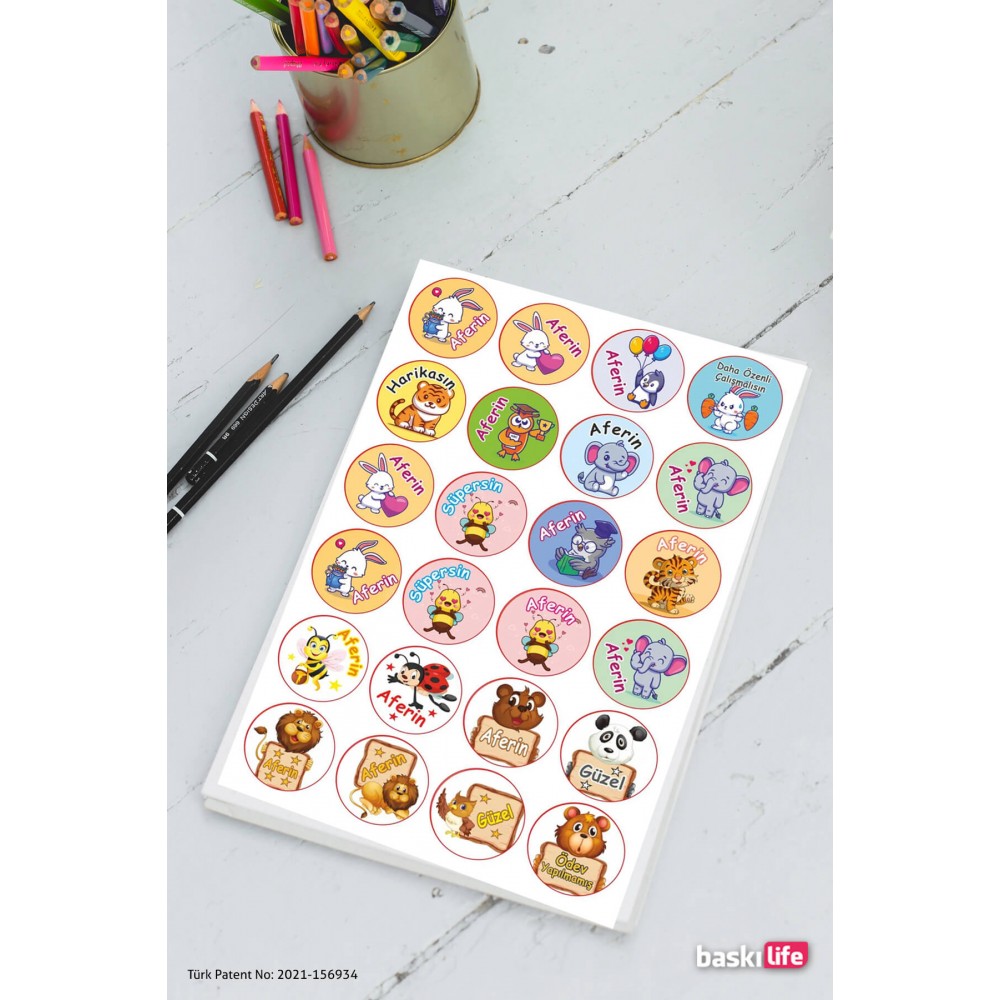 Sevimli Hayvanlar Kedi Köpek Ödev Etiket Sticker Öğretmen Aferin Harikasın Etiketleri 210 Adet  Sevimli Hayvanlar Kedi Köpek Ödev Etiket Sticker Öğretmen Aferin Harikasın Etiketleri 210 Adet