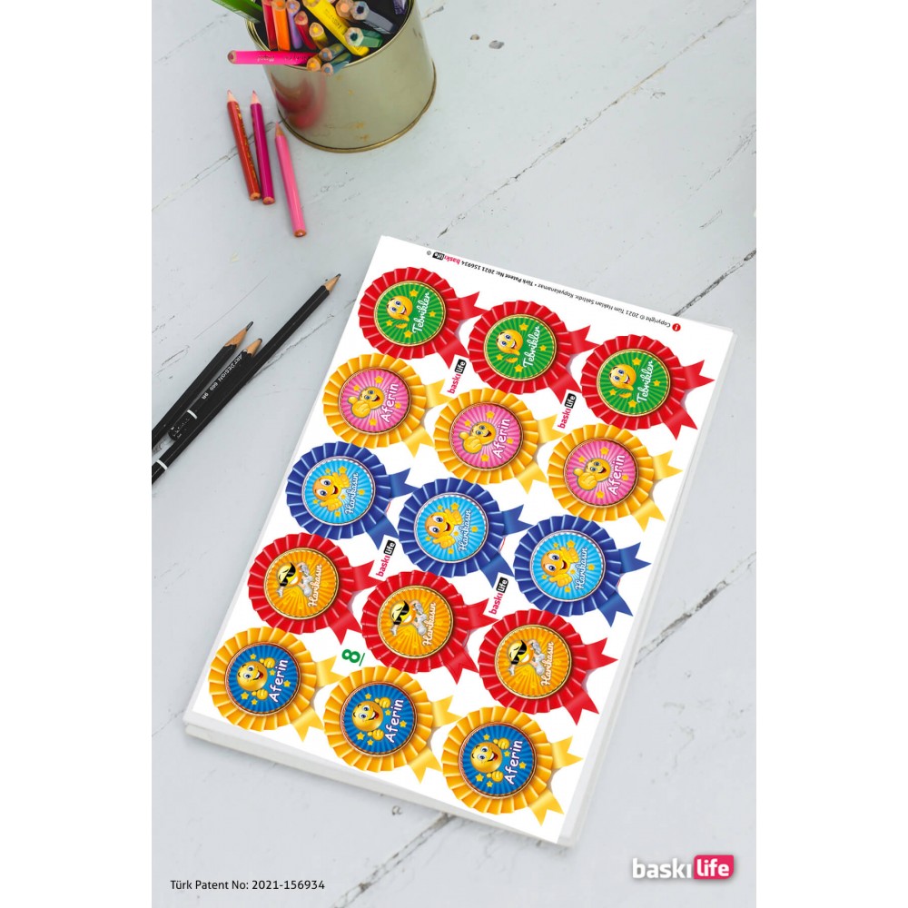 Rozet Kurdale Ödev Etiket Sticker Öğretmen Aferin Harikasın Etiketleri 120 Adet Rozet Kurdale Ödev Etiket Sticker Öğretmen Aferin Harikasın Etiketleri 120 Adet