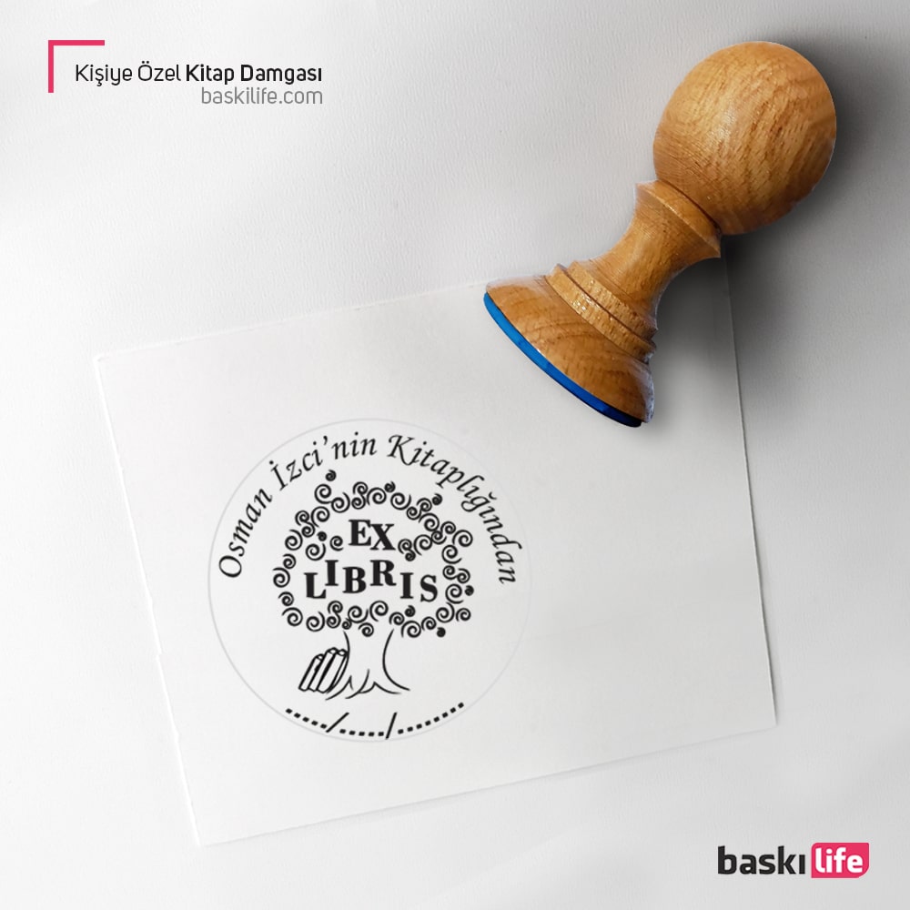 Ex Libris Kişiye Özel Kitap Kaşesi, Kitap Damgası, Kitap Mührü