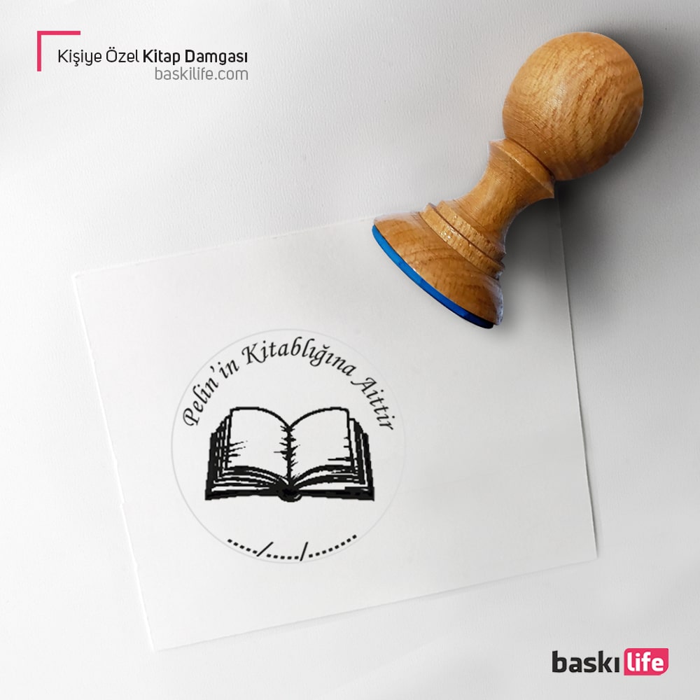 Sade Kitap Kişiye Özel Kitap Kaşesi, Kitap Damgası, Kitap Mührü