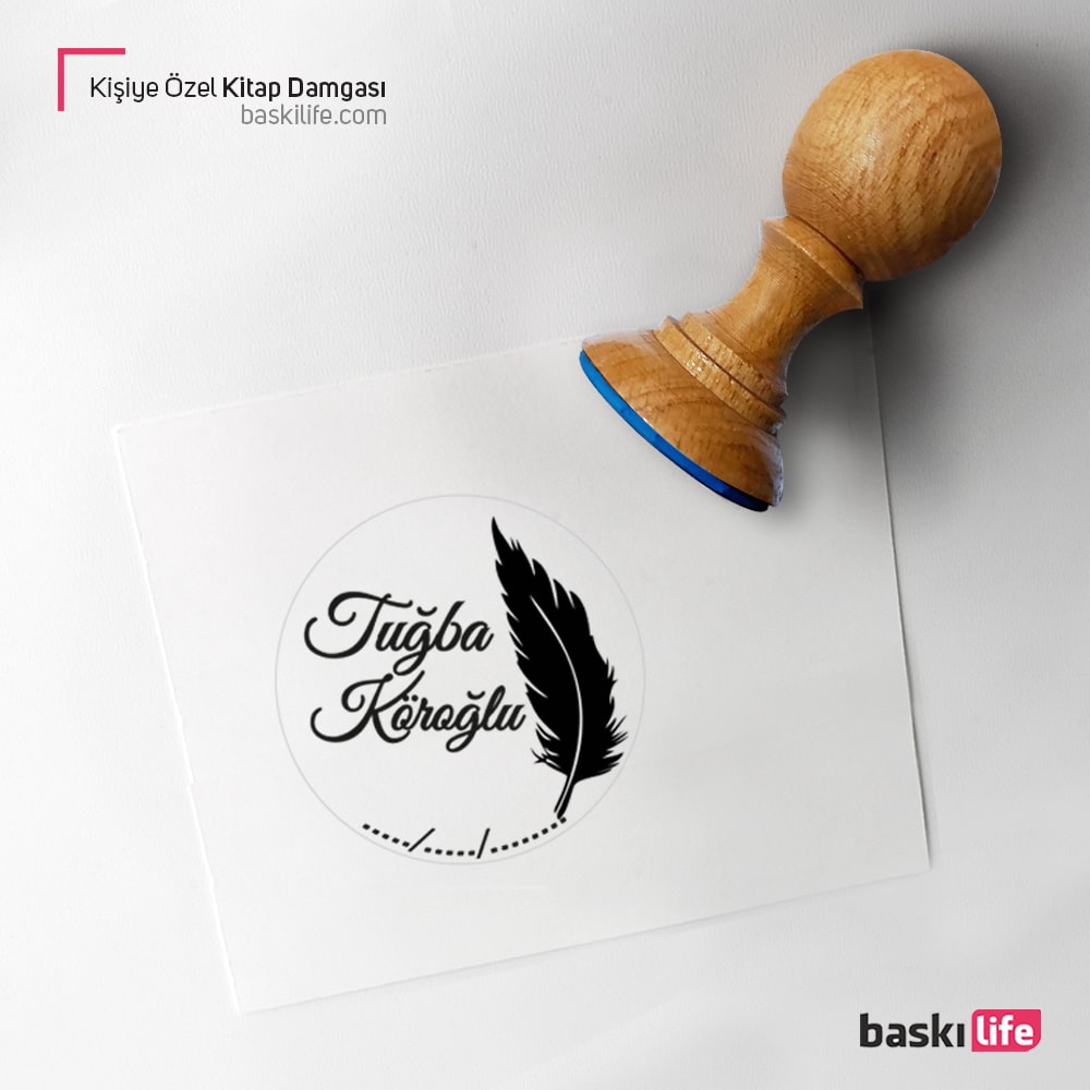  Kuş Tüyü Kişiye Özel Kitap Kaşesi, Kitap Damgası, Kitap Mührü 183