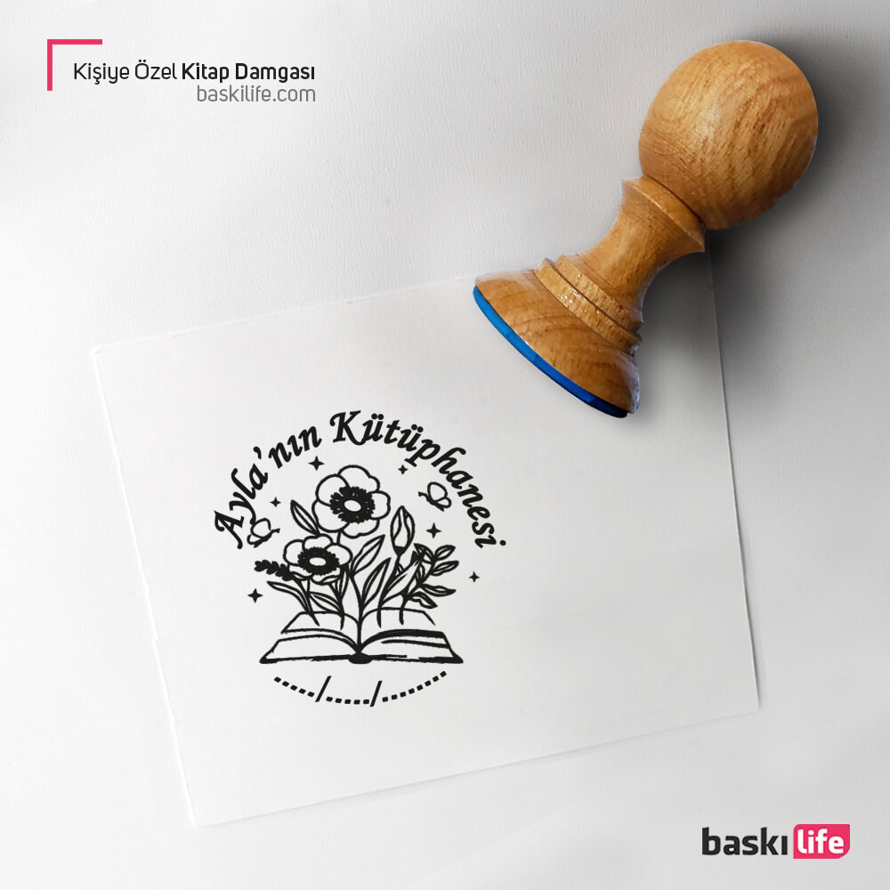 Kişiye Özel Kitap Kaşesi, Kitap Damgası, Kitap Mührü Çiçek Ağaç   Kişiye Özel Kitap Kaşesi, Kitap Damgası, Kitap Mührü Çiçek Ağaç