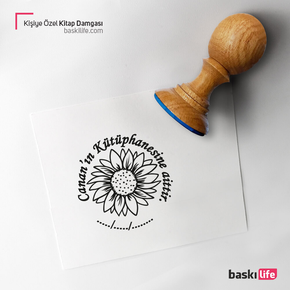 Kişiye Özel Kitap Kaşesi, Kitap Damgası, Kitap Mührü Papatya   Kişiye Özel Kitap Kaşesi, Kitap Damgası, Kitap Mührü Papatya