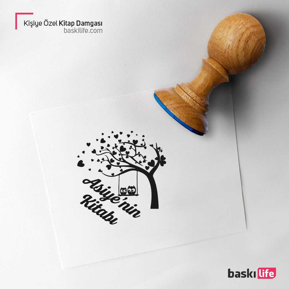 Ağaç Baykuşlar Kişiye Kahve Ağaç Kitap Kaşesi, Kitap Damgası, Kitap Mührü  Ağaç Baykuşlar Kişiye Kahve Ağaç Kitap Kaşesi, Kitap Damgası, Kitap Mührü