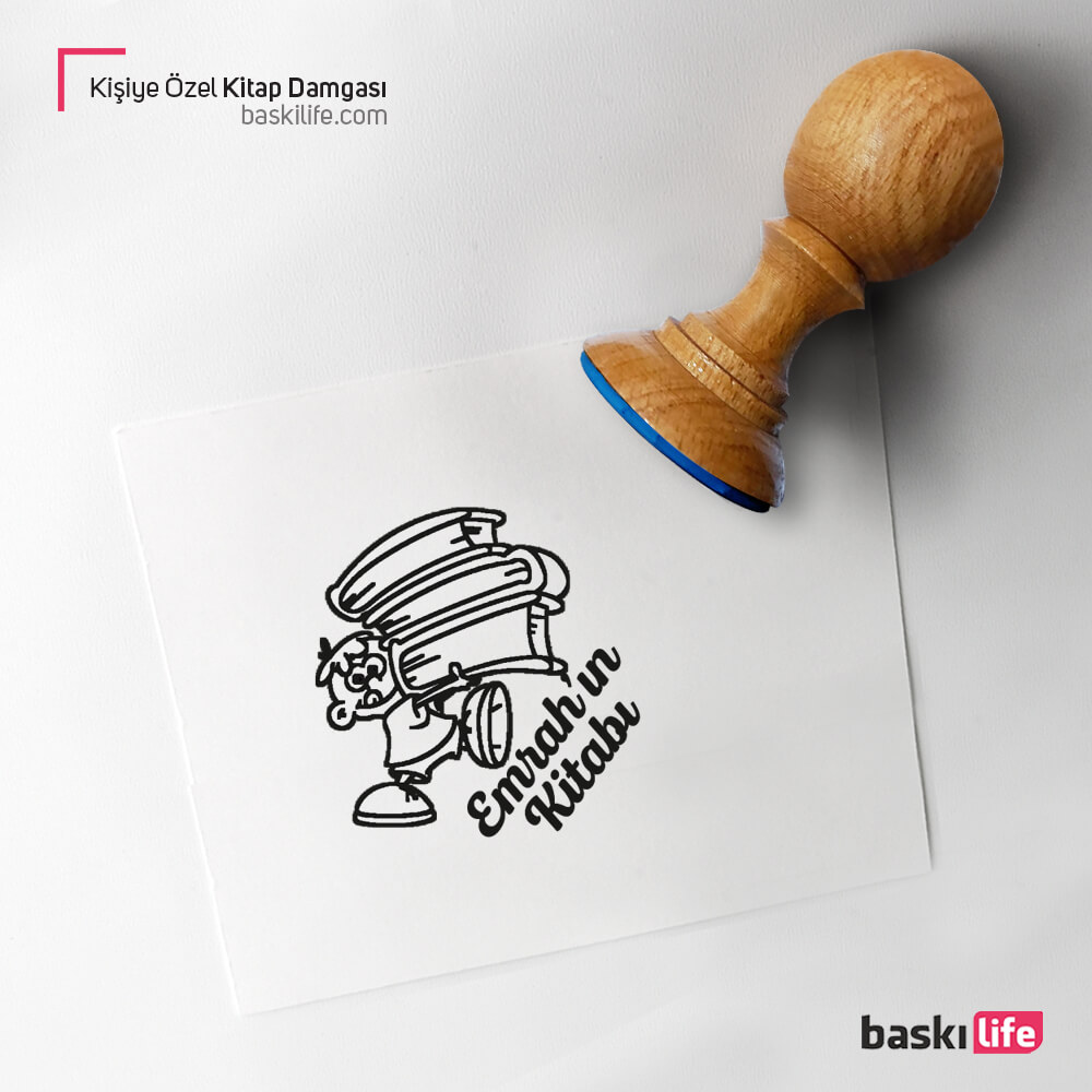 Kitap Taşıyan Çocuk Kişiye Özel Kitap Kaşesi, Kitap Damgası, Kitap Mührü Kitap Taşıyan Çocuk Kişiye Özel Kitap Kaşesi, Kitap Damgası, Kitap Mührü