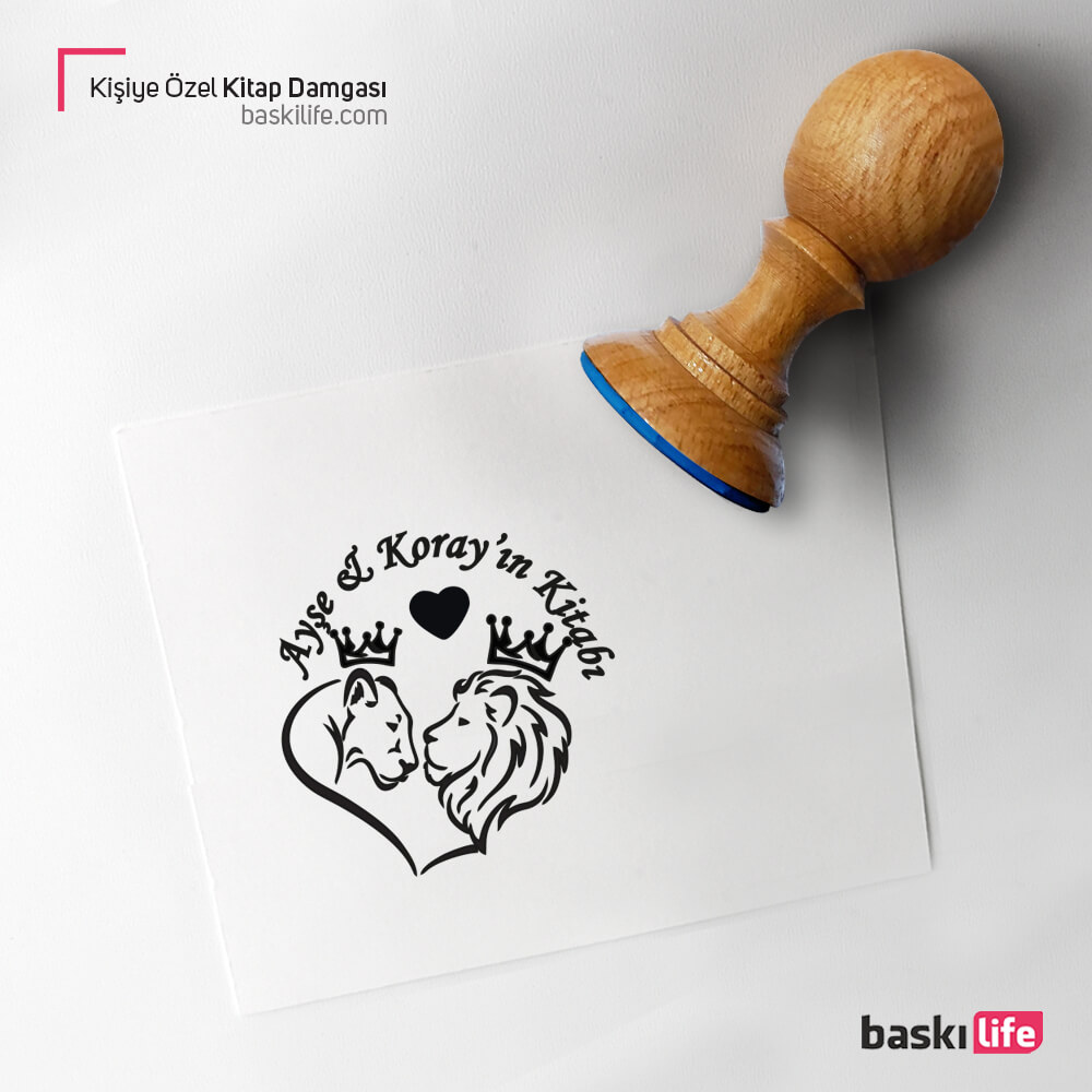 Aslan Sevgili Taç Kişiye Özel Kitap Kaşesi, Kitap Damgası, Kitap Mührü Aslan Sevgili Taç Kişiye Özel Kitap Kaşesi, Kitap Damgası, Kitap Mührü