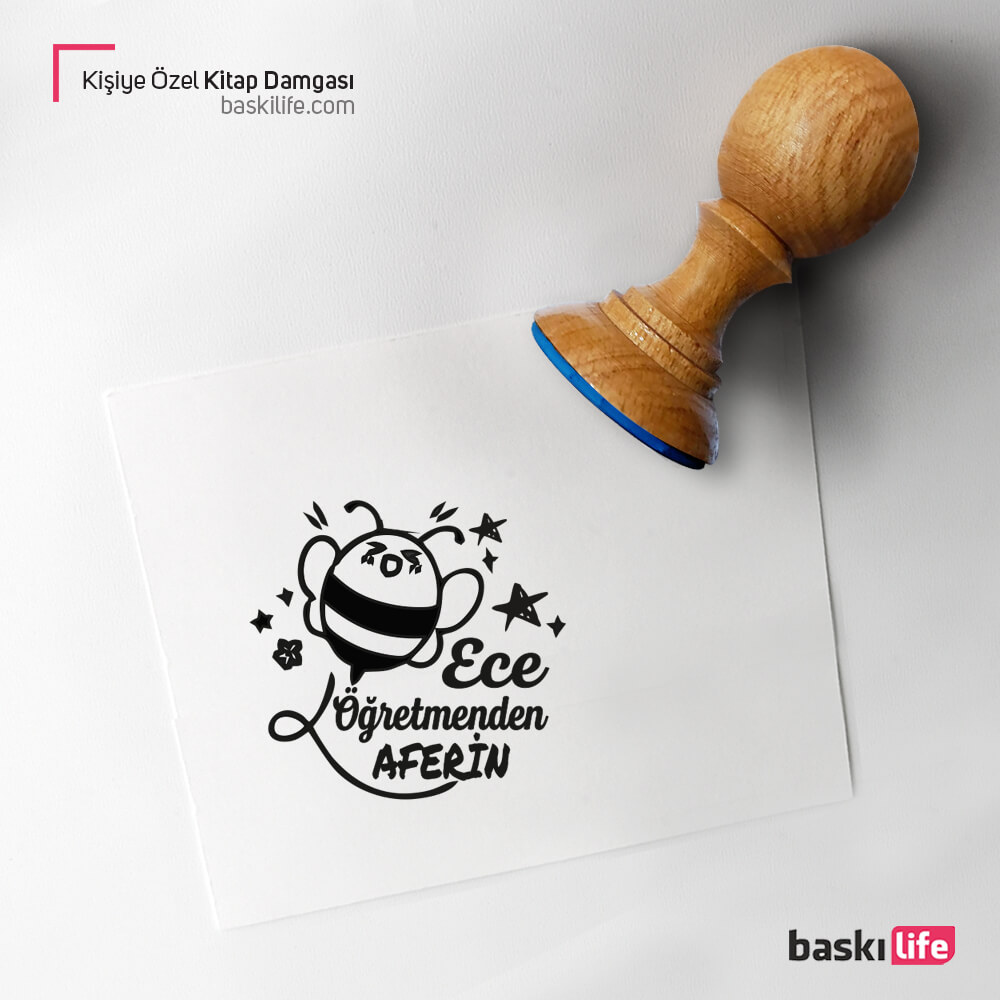 Çalışkan Arı Öğretmen Aferin Kişiye Özel Kitap Kaşesi, Kitap Damgası, Kitap Mührü Çalışkan Arı Öğretmen Aferin Kişiye Özel Kitap Kaşesi, Kitap Damgası, Kitap Mührü