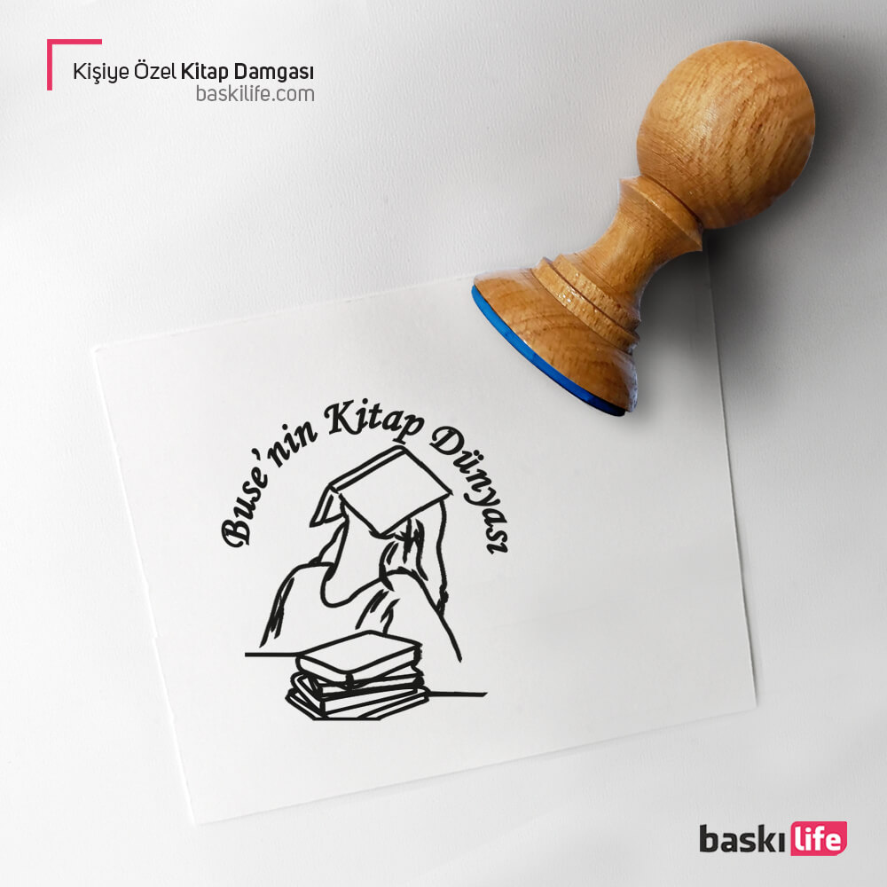 Kişiye Özel Kitap Kaşesi, Kitap Damgası, Kitap Mührü Kadın   Kişiye Özel Kitap Kaşesi, Kitap Damgası, Kitap Mührü Kadın