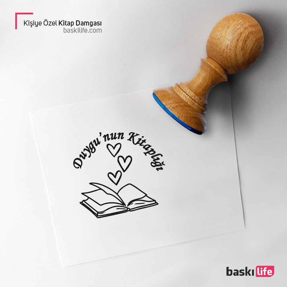 Kişiye Özel Kitap Kaşesi, Kitap Damgası, Kitap Mührü Kalp   Kişiye Özel Kitap Kaşesi, Kitap Damgası, Kitap Mührü Kalp
