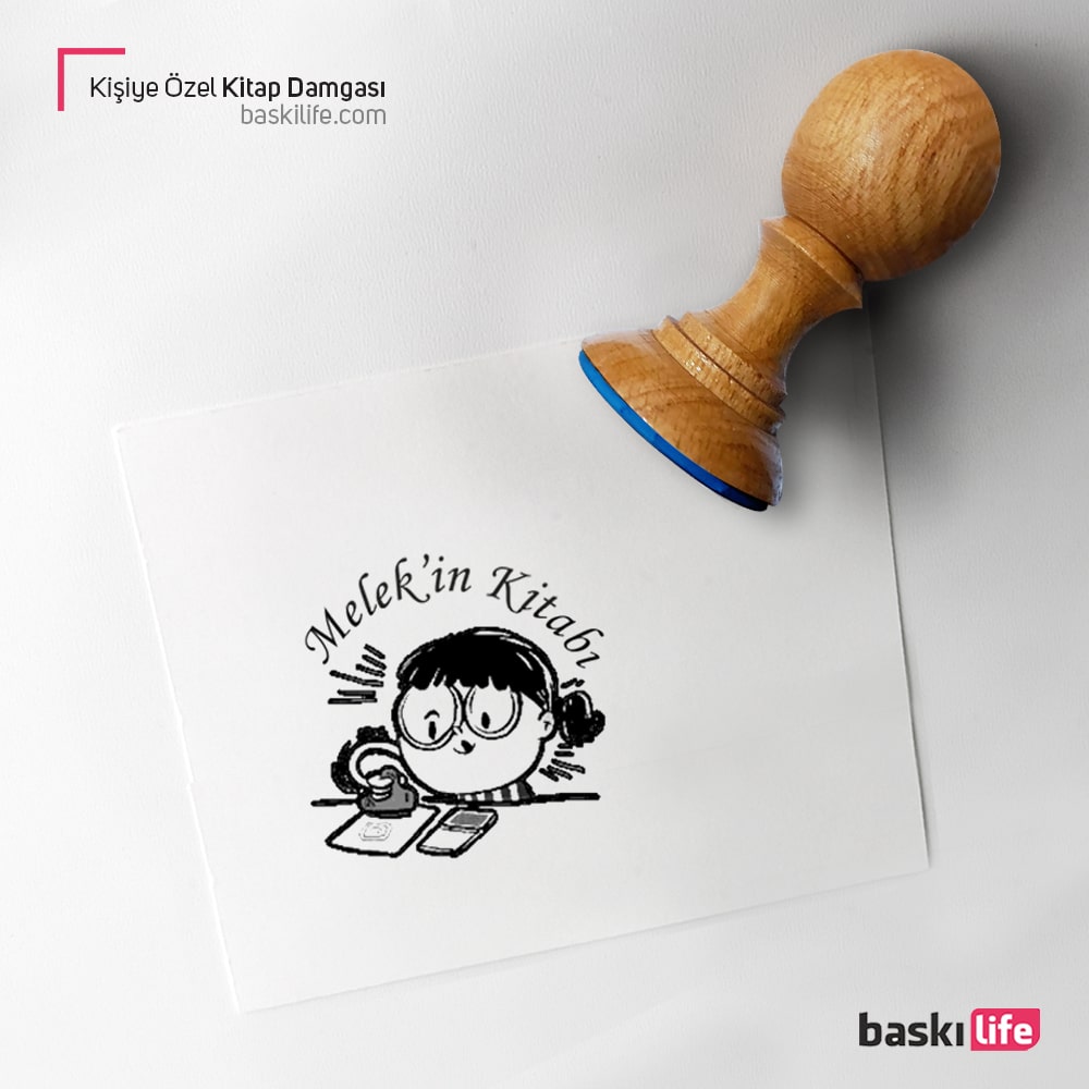  Kız Çocuk Kişiye Özel Kitap Kaşesi, Kitap Damgası, Kitap Mührü