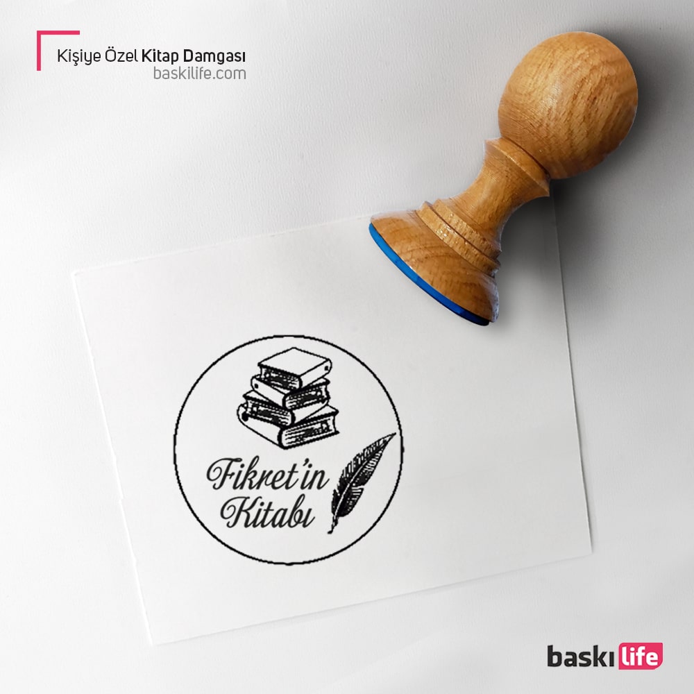 Kişiye Özel Kuş Tüyü Kitap Kaşesi, Kitap Damgası, Kitap Mührü   Kişiye Özel Kuş Tüyü Kitap Kaşesi, Kitap Damgası, Kitap Mührü