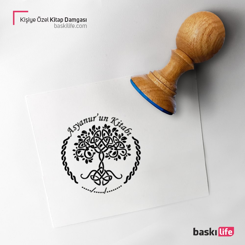 Kişiye Özel Ağaç Kitap Kaşesi, Kitap Damgası, Kitap Mührü   Kişiye Özel Ağaç Kitap Kaşesi, Kitap Damgası, Kitap Mührü