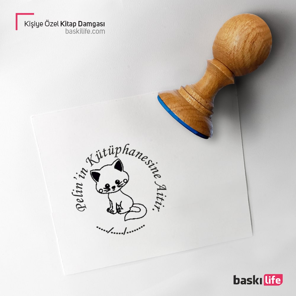 Minik Kedi Kitap Kaşesi, Kitap Damgası, Kitap Mührü Minik Kedi Kitap Kaşesi, Kitap Damgası, Kitap Mührü