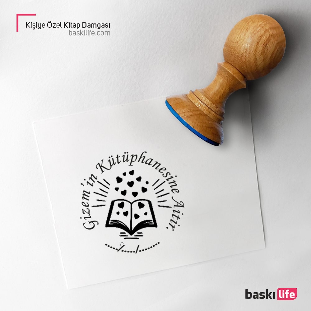 Kişiye Özel Kalp Kitap Kaşesi, Kitap Damgası, Kitap Mührü Kişiye Özel Kalp Kitap Kaşesi, Kitap Damgası, Kitap Mührü