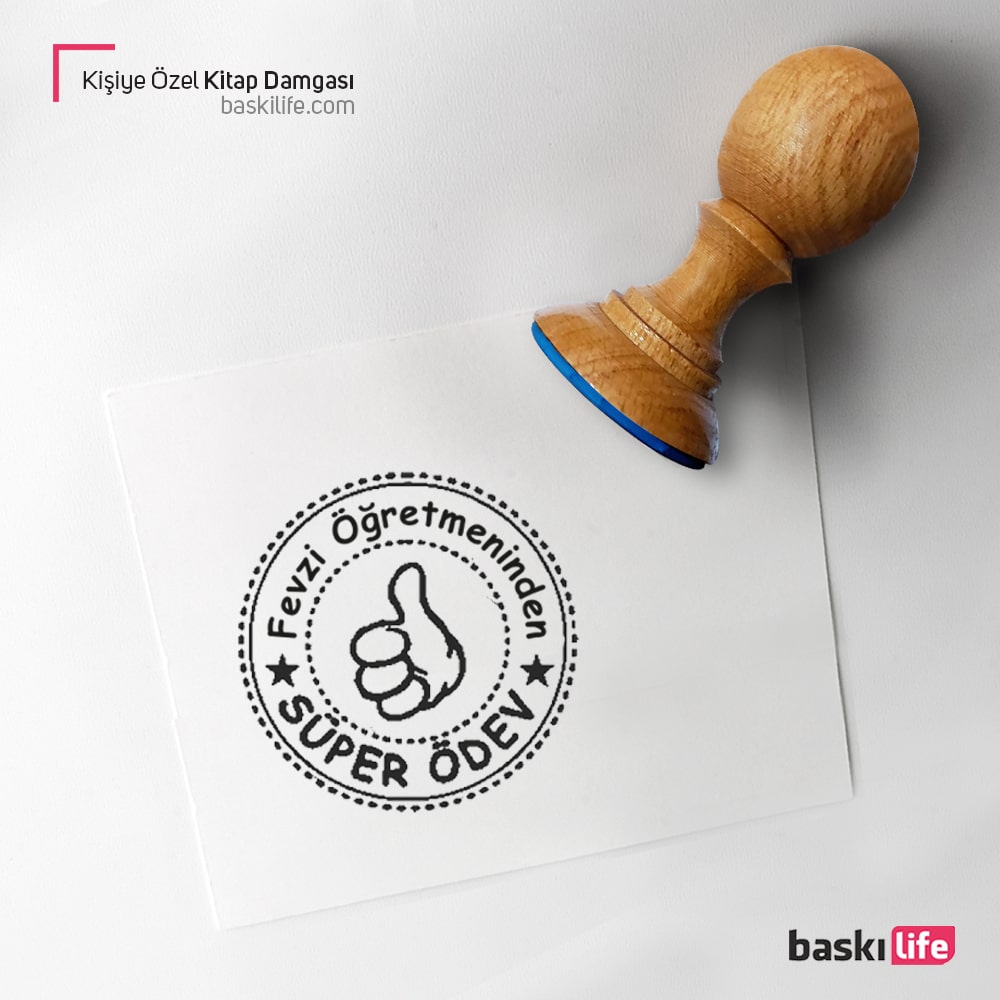 Süper Ödev Öğretmen Mührü Kitap Kaşesi, Kitap Damgası, Kitap Mührü