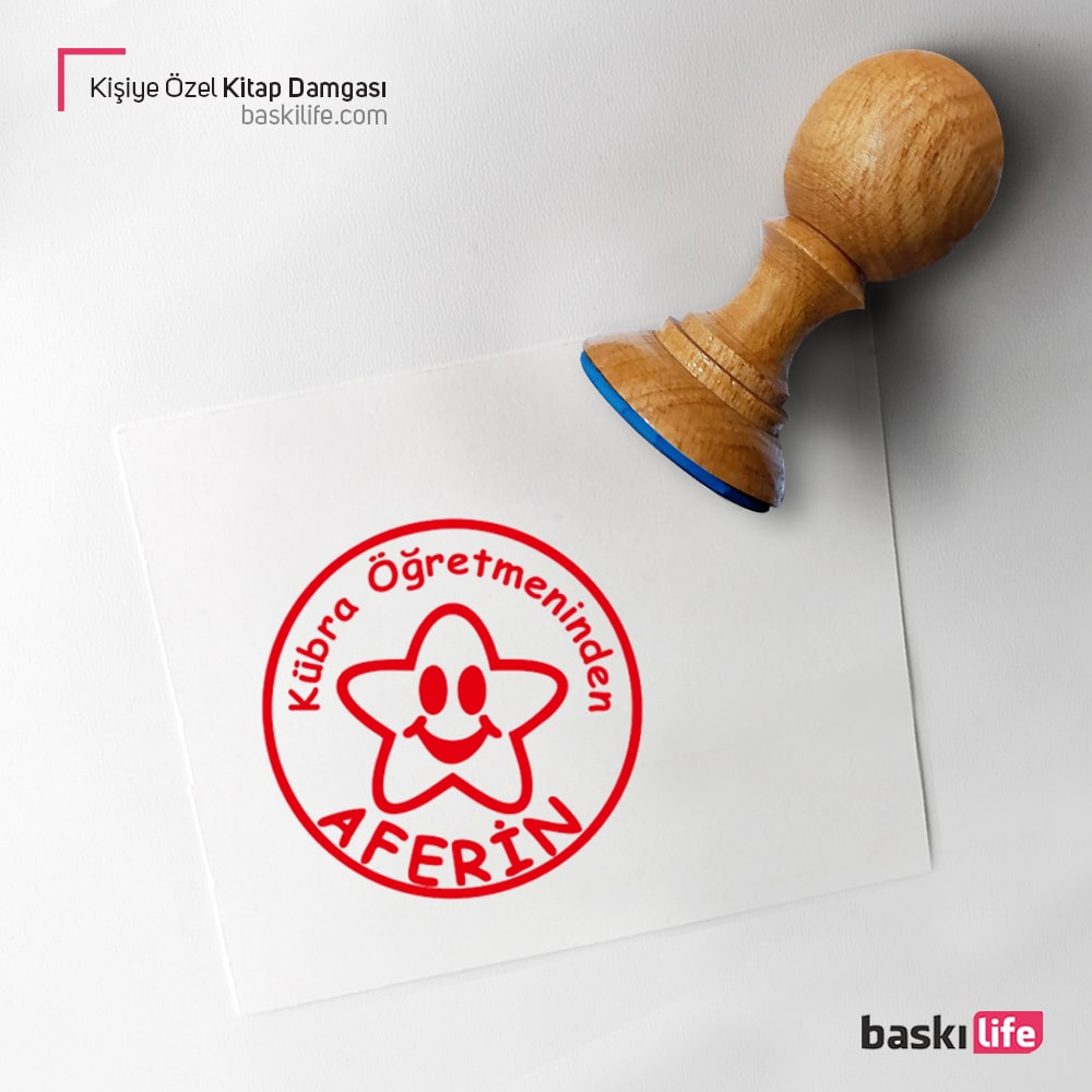 Yıldız Öğretmen Mührü Aferin Kitap Kaşesi, Kitap Damgası, Kitap Mührü  Yıldız Öğretmen Mührü Aferin Kitap Kaşesi, Kitap Damgası, Kitap Mührü