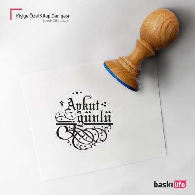 İsminize Özel Hat Yazısı Kitap Kaşesi, Kitap Damgası, Kitap Mührü İsminize Özel Hat Yazısı Kitap Kaşesi, Kitap Damgası, Kitap Mührü