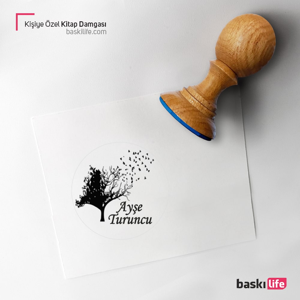Ağaç Kuş Kitap Kaşesi, Kitap Damgası, Kitap Mührü Ağaç Kuş Kitap Kaşesi, Kitap Damgası, Kitap Mührü