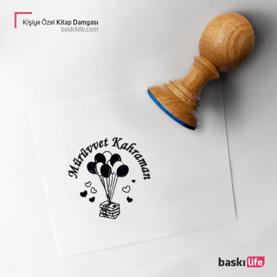 Uçan Balonlar Kitap Kaşesi, Kitap Damgası, Kitap Mührü Uçan Balonlar Kitap Kaşesi, Kitap Damgası, Kitap Mührü