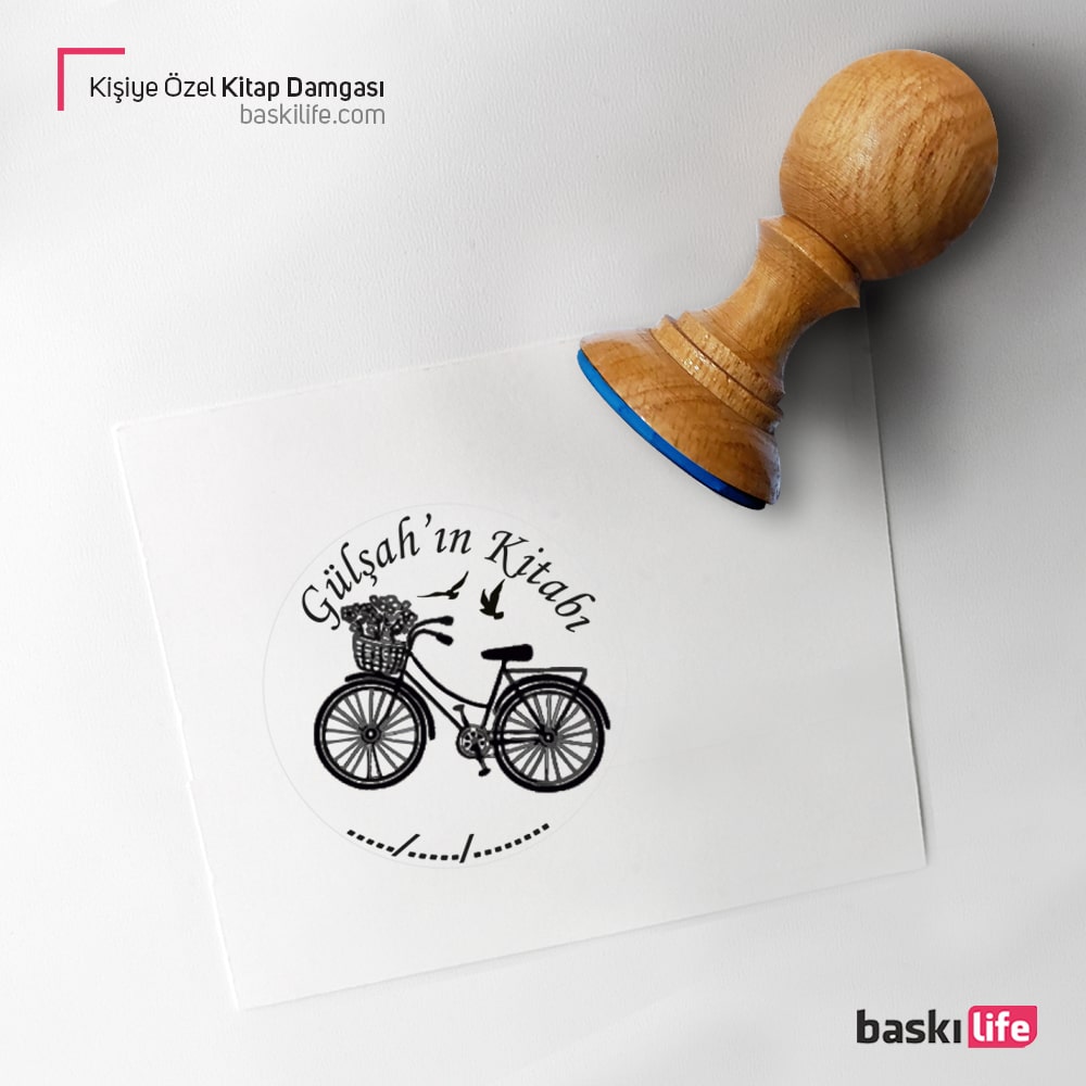 Bisiklet Mühür Kitap Kaşesi, Kitap Damgası, Kitap Mührü