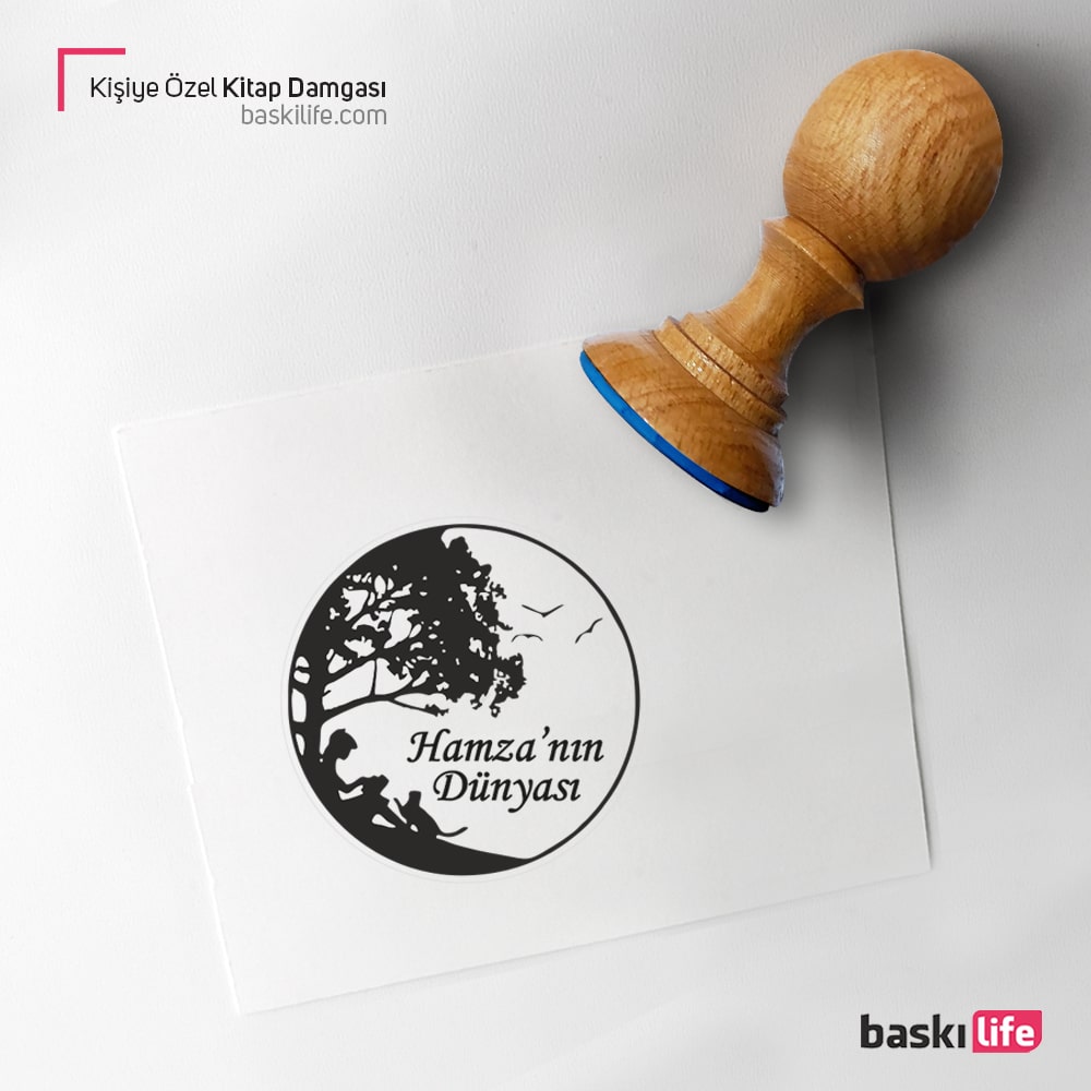 Ağaç Kitap Okuyan Mühür Kitap Kaşesi, Kitap Damgası, Kitap Mührü Ağaç Kitap Okuyan Mühür Kitap Kaşesi, Kitap Damgası, Kitap Mührü