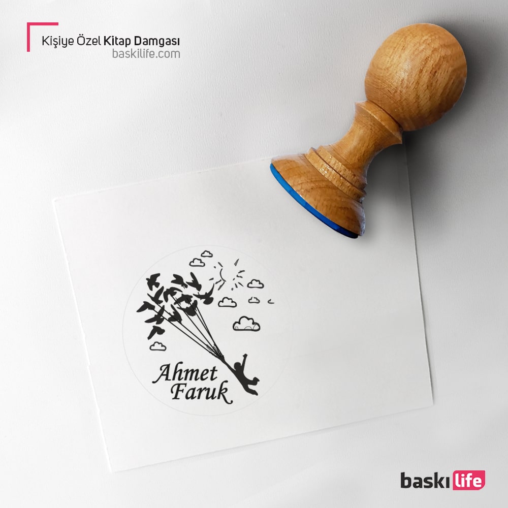 Uçan Balonlar Mühür Kitap Kaşesi, Kitap Damgası, Kitap Mührü