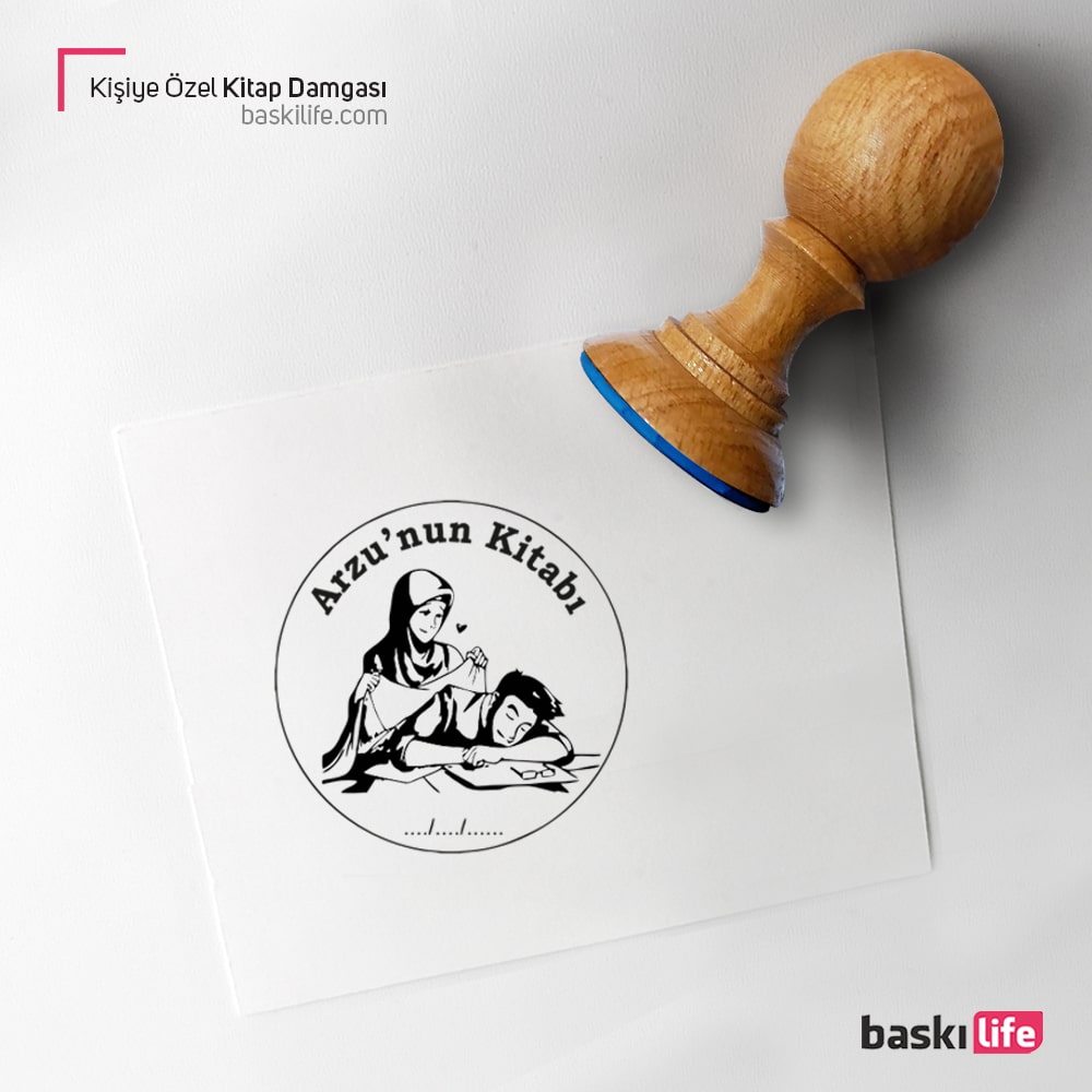 Anne Kişiye Özel Kitap Kaşesi, Kitap Damgası, Kitap Mührü 79